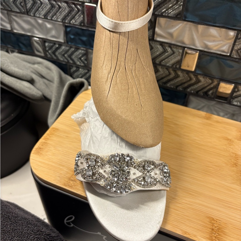 Betsey Johnson Silver Embellished Heels - Picture 5 of 5